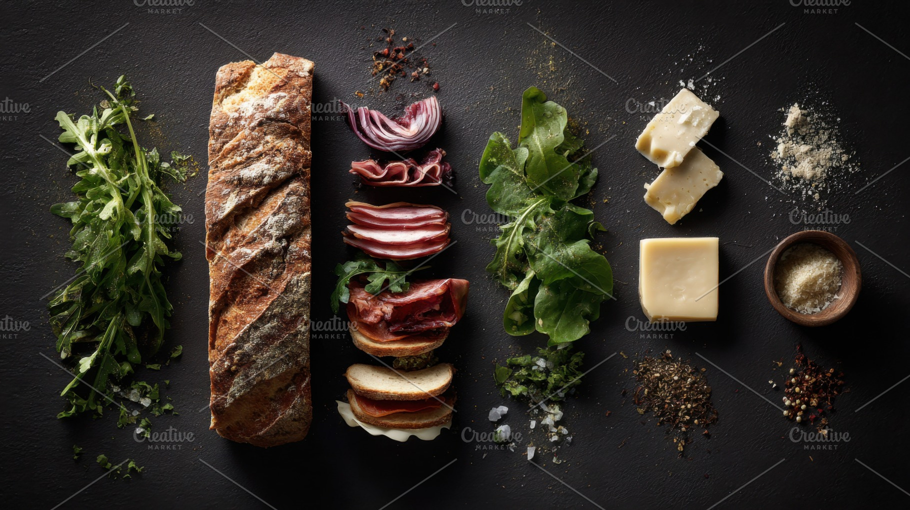 Delicious spread of bread and meats, a Photo by Beautiful things