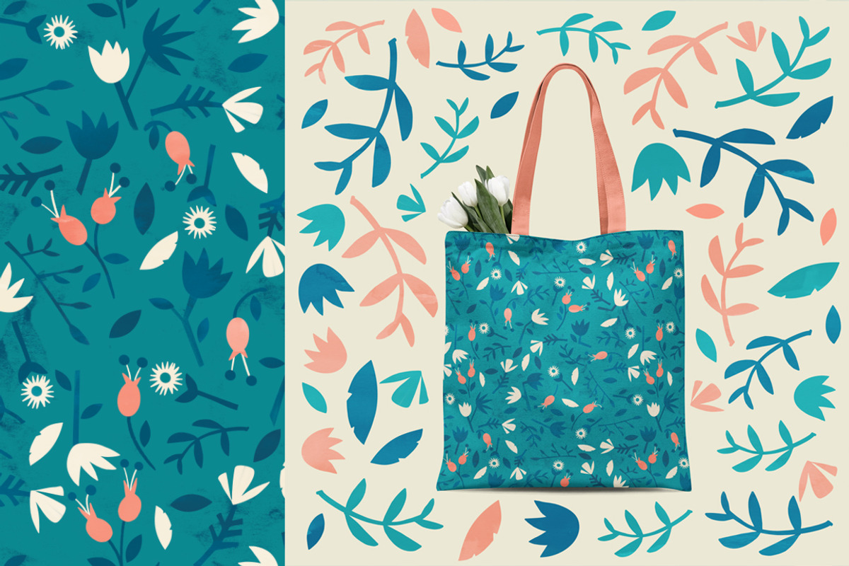 Floral shapes brushes, a Texture Graphic by Natalia Gonzalez (Photo 4 of 6)