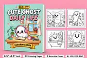 Easy Cute Ghost Daily Life Coloring, a Seasonal Illustration by Coco Bloom (Thumbnail 1 of 4)
