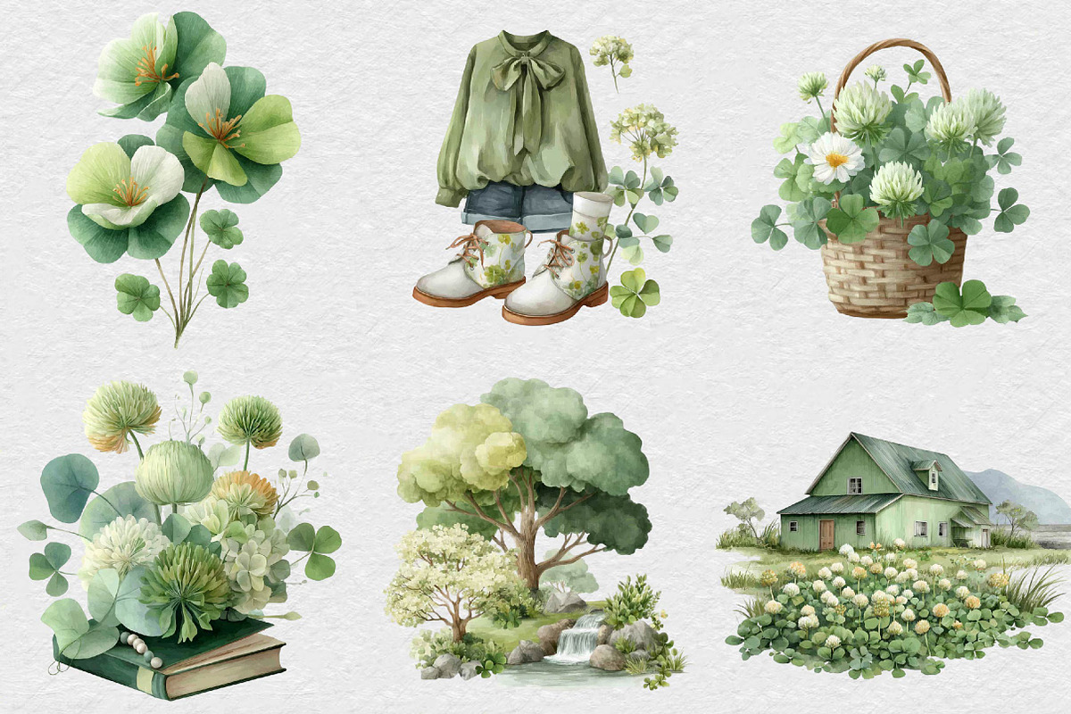 Watercolor St Patrick’s Day Clipart, an Illustration by DreamCafeArt (Photo 5 of 6)