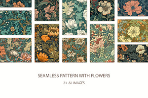 Seamless pattern with flowers