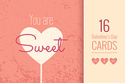 16 Vintage Valentines Day Cards, an Illustration by Lianella's Shop (Thumbnail 1 of 3)