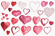 Lovely Hearts Watercolor Clipart, an Illustration by Rad Fonts (Thumbnail 5 of 6)