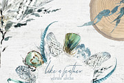 Boho Feathers Watercolor Collection, an Illustration by Cat In Colour (Thumbnail 1 of 7)