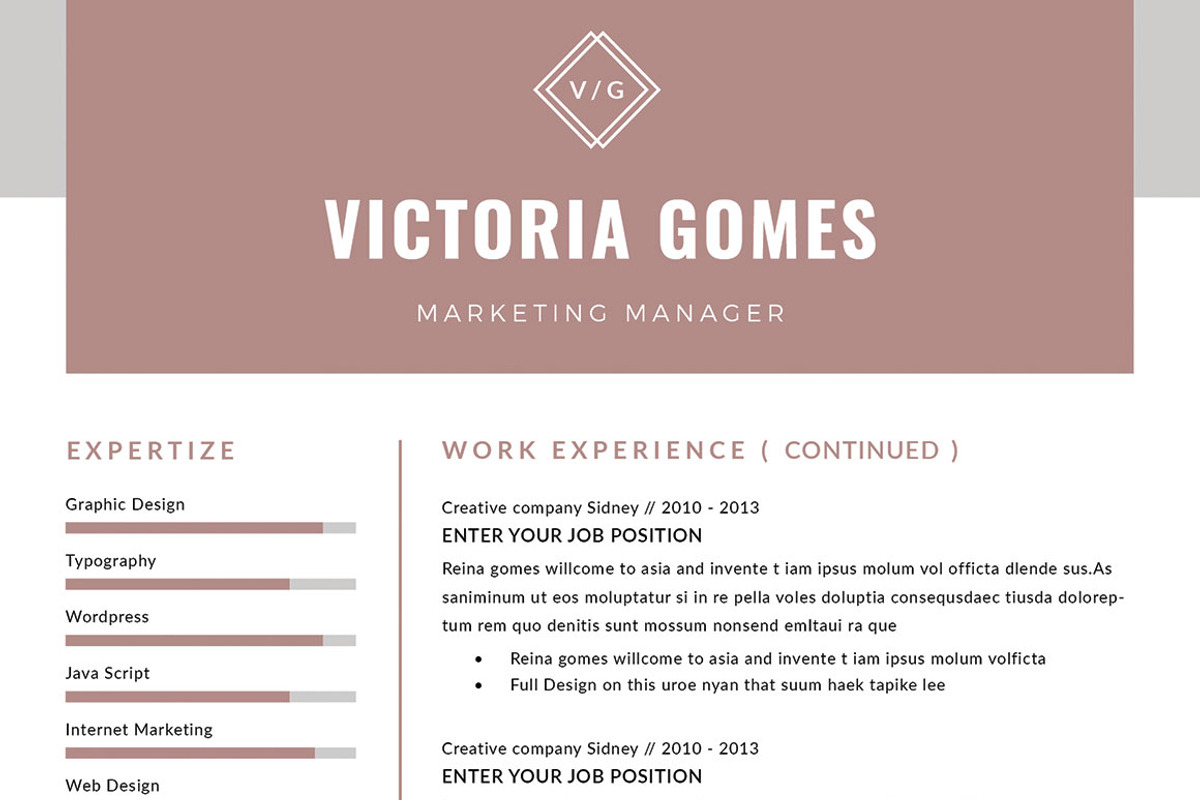 Resume/CV | Victoria, a Resume Template by Symie Design (Photo 5 of 7)