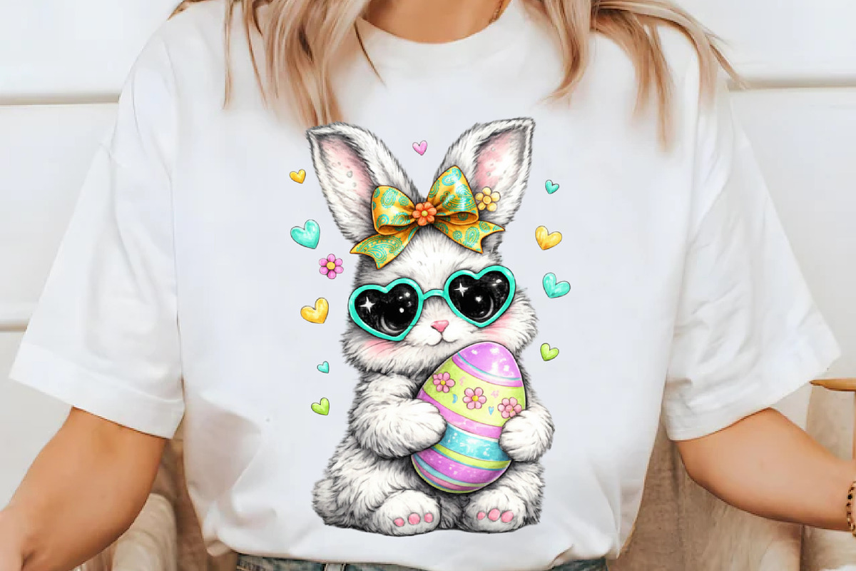 Retro Preppy Cute Easter Bunny Png, an Illustration by designcity5 (Photo 5 of 9)
