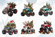 Christmas Monster Truck Sublimation, a Graphic by designcity5 (Thumbnail 3 of 5)