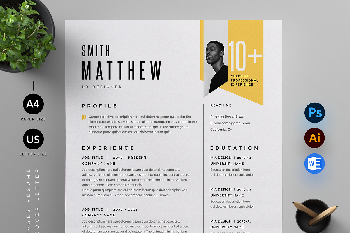 Resume Template, a Resume Template by Reuix Studio (Photo 1 of 5)