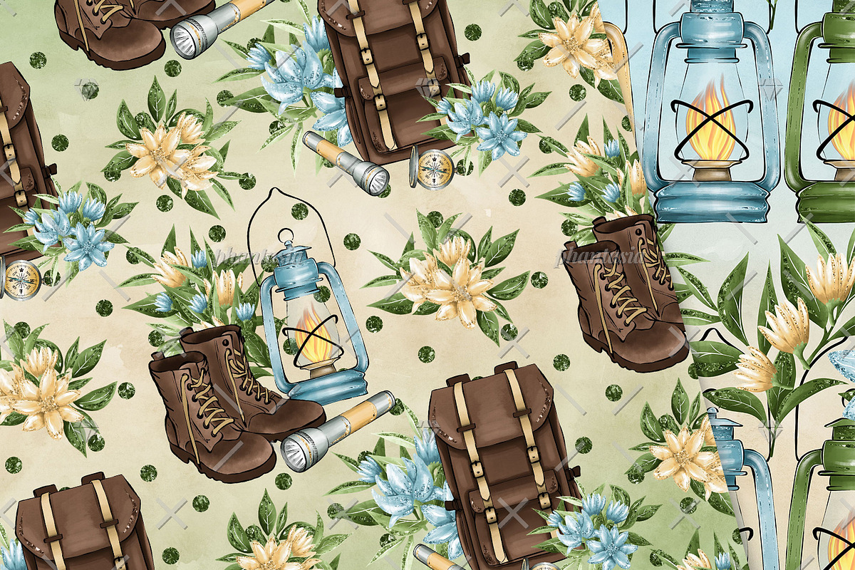 Wanderlust Digital Papers, a Pattern Graphic by Phantasia Design (Photo 6 of 7)
