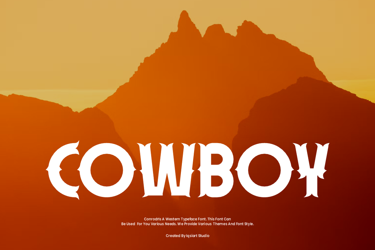 Conrod - Cowboy Font, a Serif Font by Iqsiart Studio (Photo 2 of 6)