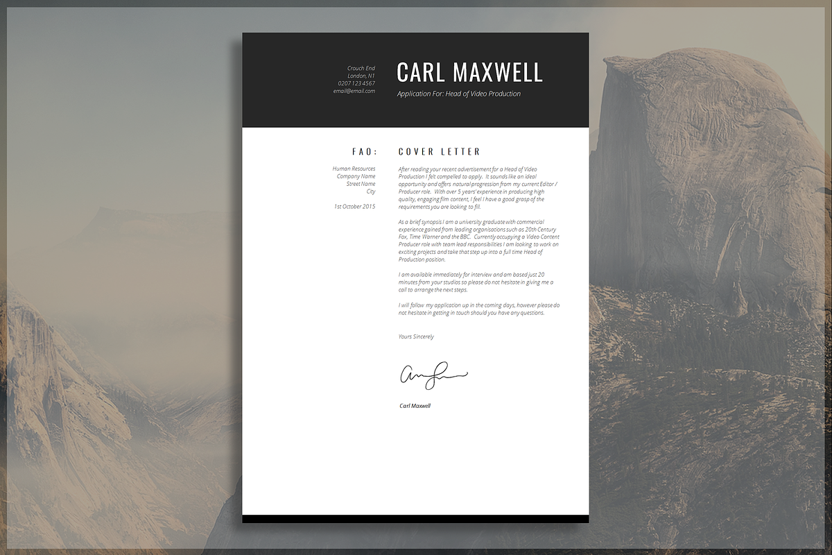 Modern Resume Template, a Resume Template by introDuice - CV / Resumes (Photo 3 of 6)