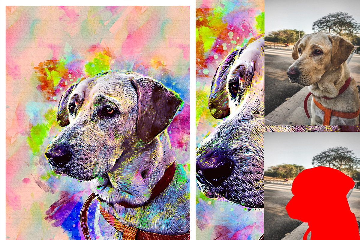 Pet Watercolor Art Plugin, an Action Add-On by MRI STUDIO (Photo 11 of 15)