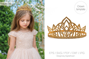 Princess crown svg tiara cut file, an Object Illustration by DigitalArsiart