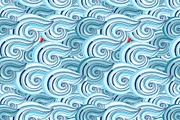 Beautiful pattern set of sea waves, a Pattern Graphic by Tanor (Thumbnail 7 of 8)
