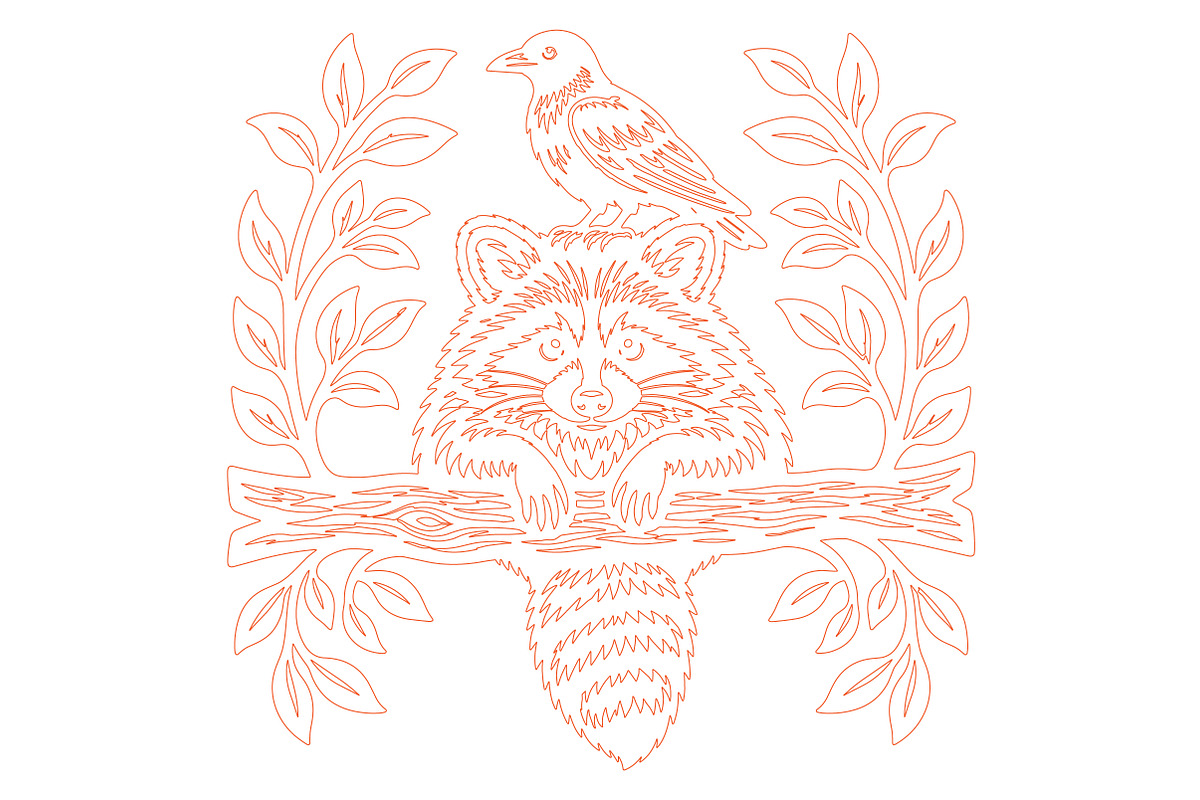 Raccoon & Bird Laser Cut Wall Decor, an Object Graphic by Rose Art (Photo 3 of 3)