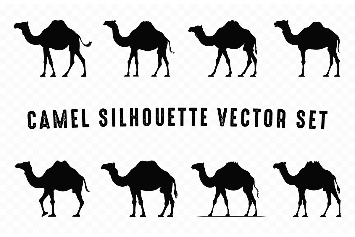 Camel Silhouette Black Vector Bundle, an Animal Illustration by Gfx Expert Team (Photo 2 of 3)