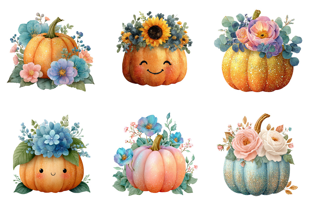 Cute Girly Pumpkin Png, an Illustration by SinaCreation (Photo 4 of 7)