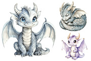 Watercolor Dragon Clipart, a Seasonal Illustration by CitraGraphics (Thumbnail 5 of 5)