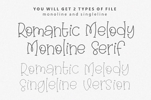 Romantic Melody - Singleline Font