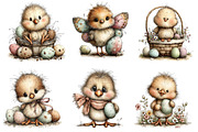 Whimsical Easter Chick Clipart, an Illustration by Dream Creation (Thumbnail 4 of 6)