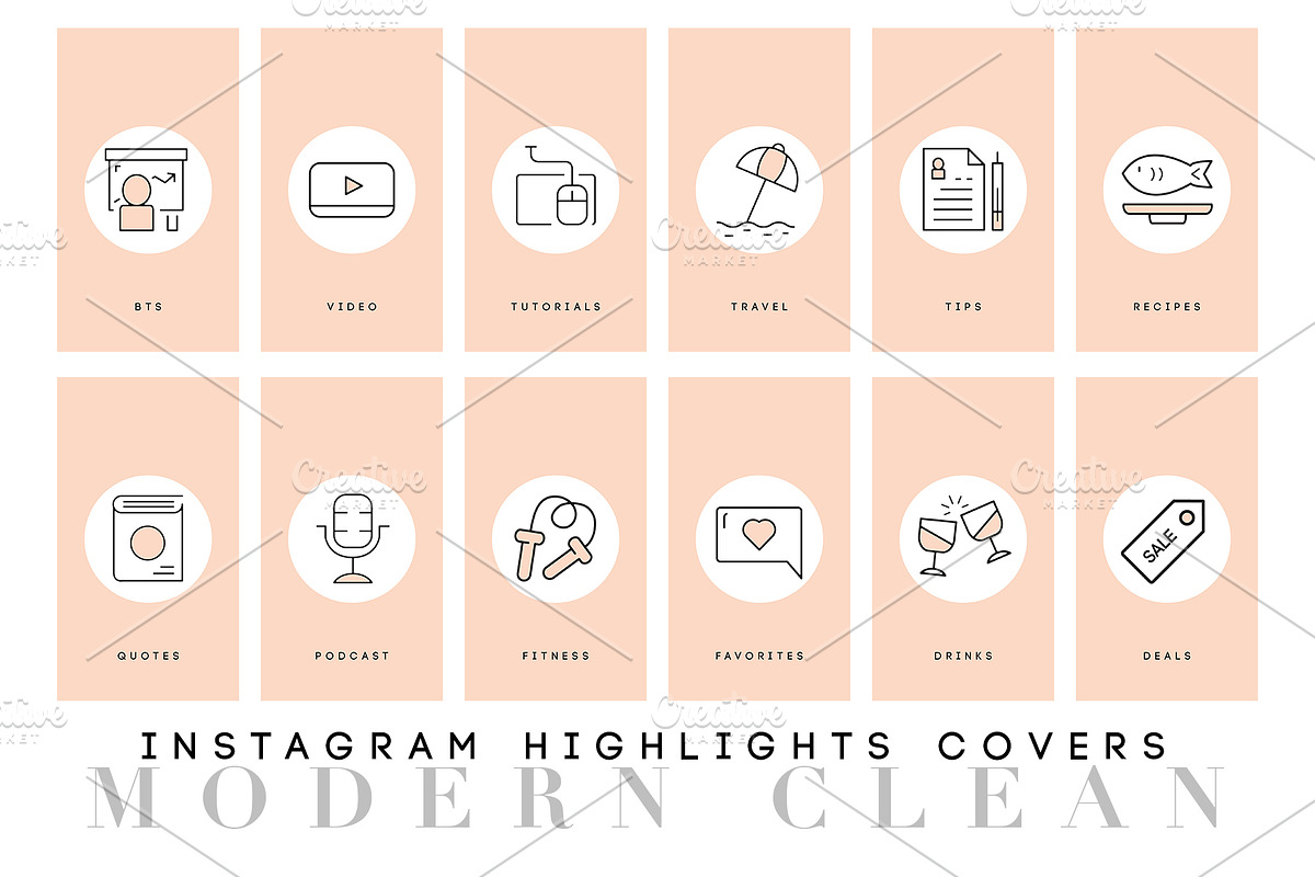 Modern Instagram Highlight Covers, a Graphic by The Social Esthete