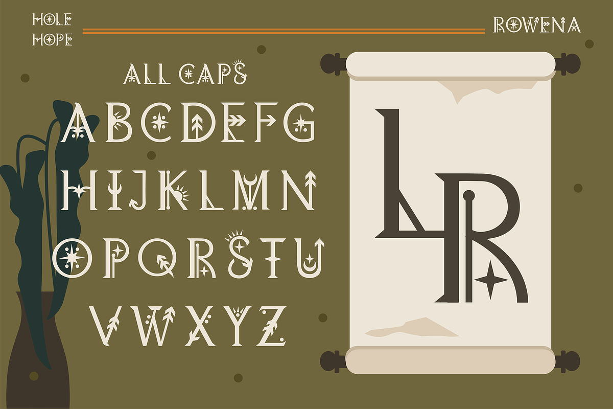 Rowena | Display Bohemian Font, a Serif Font by Hole Hope Design (Photo 2 of 7)
