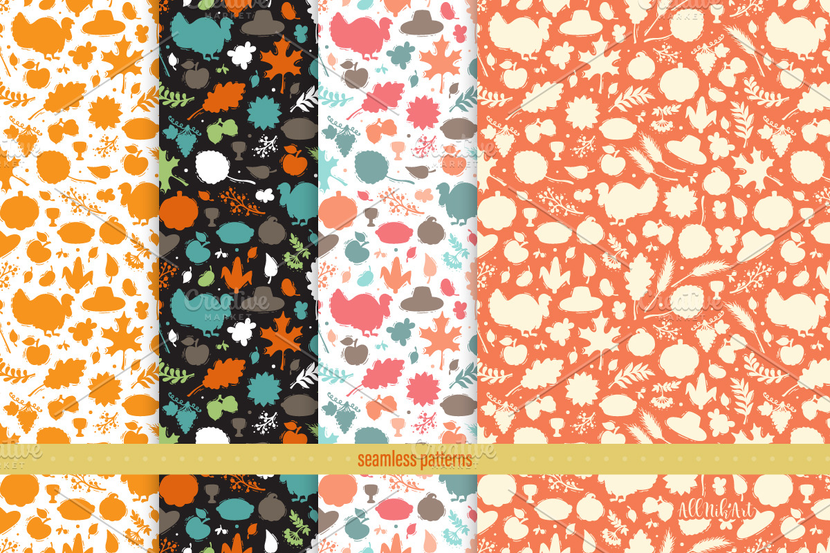 Thanksgiving Day, Fall Patterns, a Pattern Graphic by AllNikArt (Photo 5 of 13)