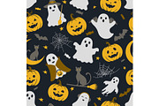 Cute Halloween seamless pattern, a Pattern Graphic by Yayasya (Thumbnail 2 of 3)