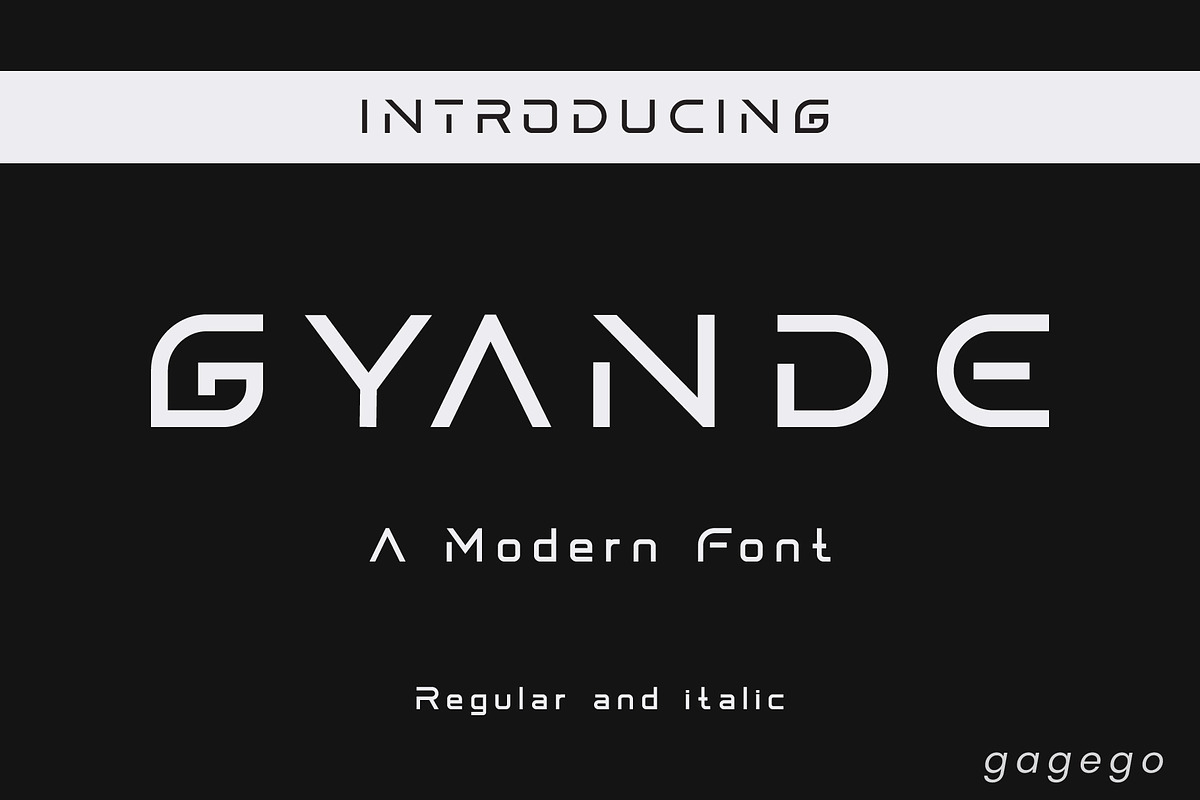 Gyande font modern, a Sans Serif Font by gagego (Photo 1 of 3)