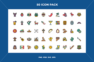 Mexico icons, an Outline Icon by Wencory