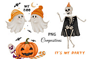 Halloween Party Clipart Set PNG, a Seasonal Illustration by ZabolotnaArt (Thumbnail 5 of 6)