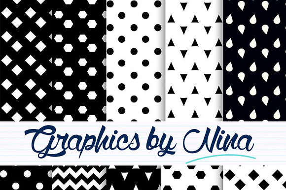 Black And White Digital Papers