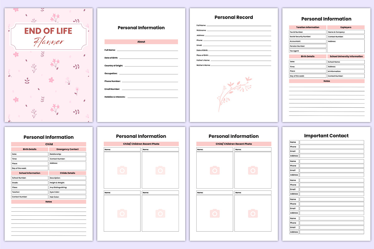 Printable End of Life Planner Canva, a Stationery Template by Mustafiz (Photo 2 of 7)