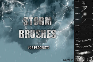 Storm And Lightning Procreate Brushe