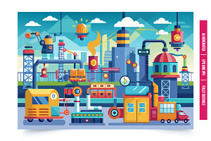 Futuristic Factory Art, an Illustration by Tanuart