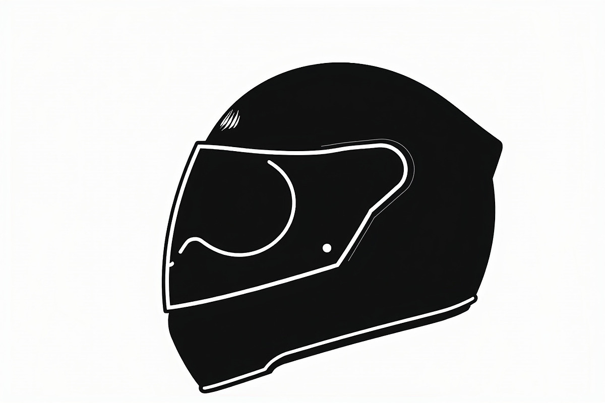 Motorcycle Helmet Silhouette Set, an Illustration by hafijul (Photo 2 of 7)