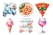 Watercolor Italian Clipart, an Illustration by Daily.Designs (Thumbnail 3 of 4)