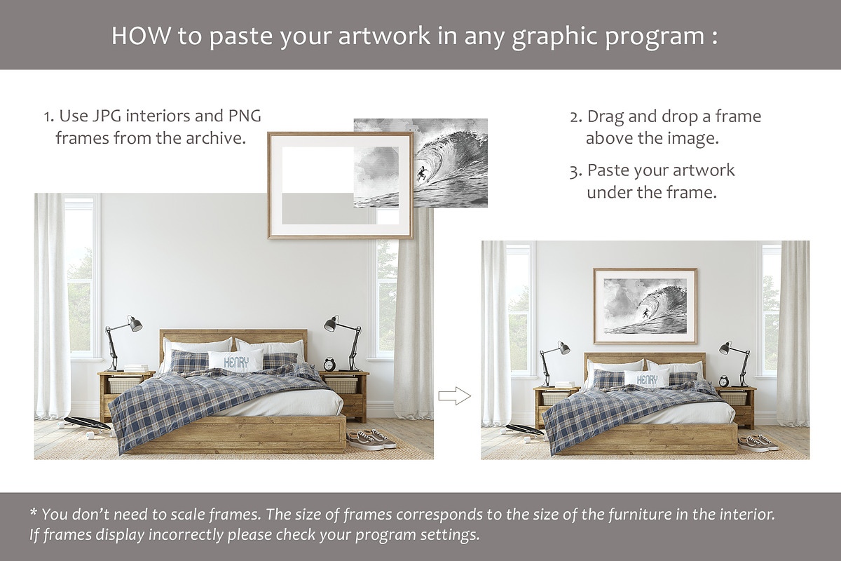 TEENAGER's ROOM Wall&Frame Mockup, a Poster Template by MyHomeMockups (Photo 11 of 12)