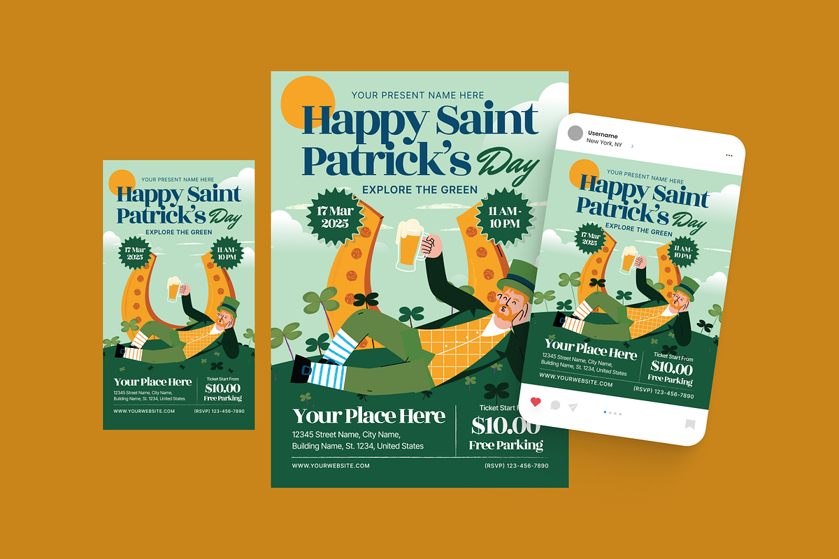 St Patrick's Day Party Flyer, a Flyer Template by MMPixelCraft (Photo 2 of 4)