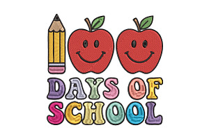 100 Days of School Embroidery Design, a Graphic by CraftArtStudio