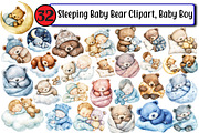 Sleeping Baby Bear Clipart, Baby, an Illustration by Design Market (Thumbnail 1 of 3)