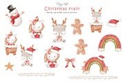 Christmas train clip arts, an Illustration by TheHappyGiftArt (Thumbnail 2 of 5)