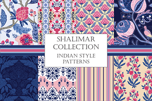 Indian Floral Patterns Shalimar Pink, a Pattern Graphic by RachelStudio