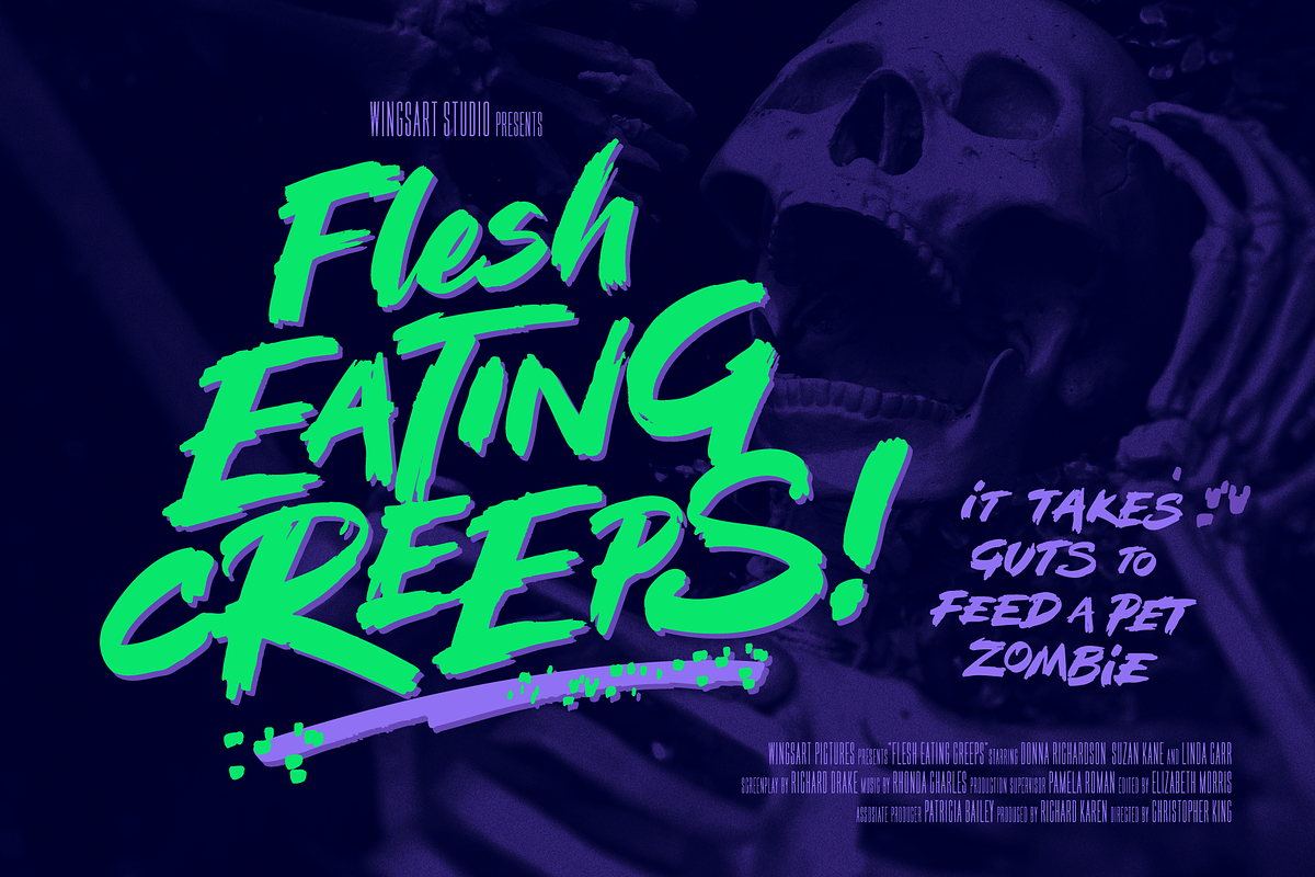 More Brains! Retro Horror Font, a Handwritten Font by Wingsart Studio (Photo 11 of 14)
