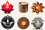 Diwali Candles Sublimation Clipart, an Illustration by SVGArt (Thumbnail 5 of 8)