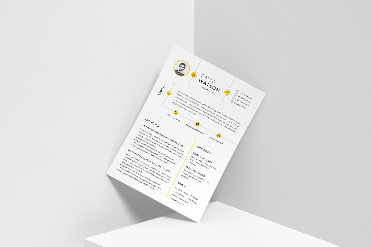 cv resume word and canva template, a Resume Template by mijli (Photo 6 of 10)