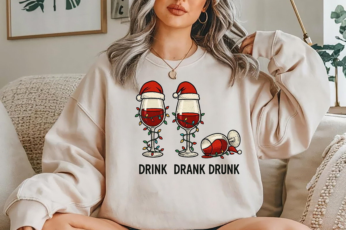 Funny Wine Christmas PNG, a Seasonal Illustration by YA Design (Photo 3 of 4)