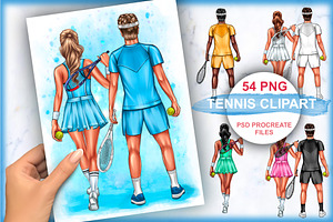 Best Friends Clipart, Tennis Couple.