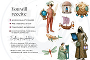Art Nouveau Celestial Voyagers PNG, a Decorative Illustration by ThatsDesignArt (Thumbnail 2 of 10)