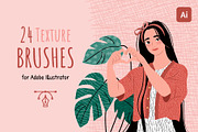 24 Texture Brushes for Illustrator, a Brush Add-On by IuliiaSavko (Thumbnail 1 of 7)